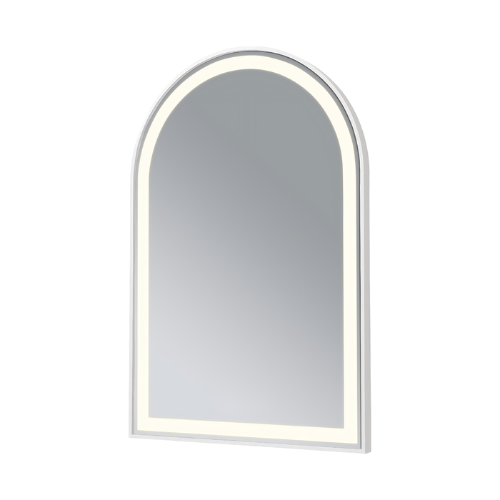Barelli Signature 900 x 600mm Brushed Nickel Framed Arch LED Mirror