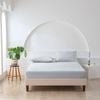 Essn 500tc Cotton Sateen Fitted Sheet Set Silver King Bed