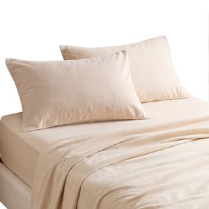 Giselle Single Micro Flannel Sheet Set with Fitted Sheet 40CM Deep Pocket, Anti-pilling, Cream White