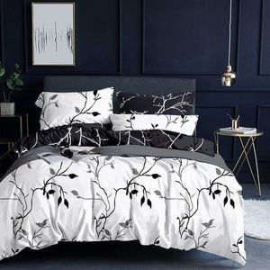 Fabric Fantastic Tree Reversible Queen Size White Quilt/doona/duvet Cover Set