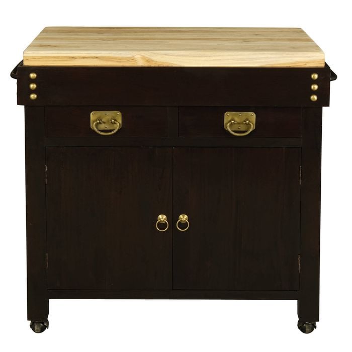 Heritage  2 Door 2 Drawer Butcher's Block - Chocolate