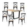 Dori 7pc Dining Table Set 6 Cross Back Chair Natural