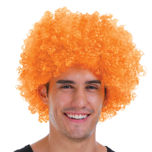 s DELUXE AFRO WIG Curly Hair Costume Party Fancy Disco 70s 80s Dress Up Orange