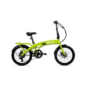 VALK Shuttle 5 Electric Folding Bike, Gen II, Shimano 7-Speed, Lime Green