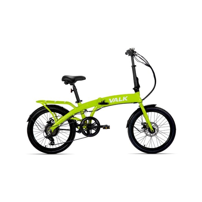 VALK Shuttle 5 Electric Folding Bike, Gen II, Shimano 7-Speed, Lime Green