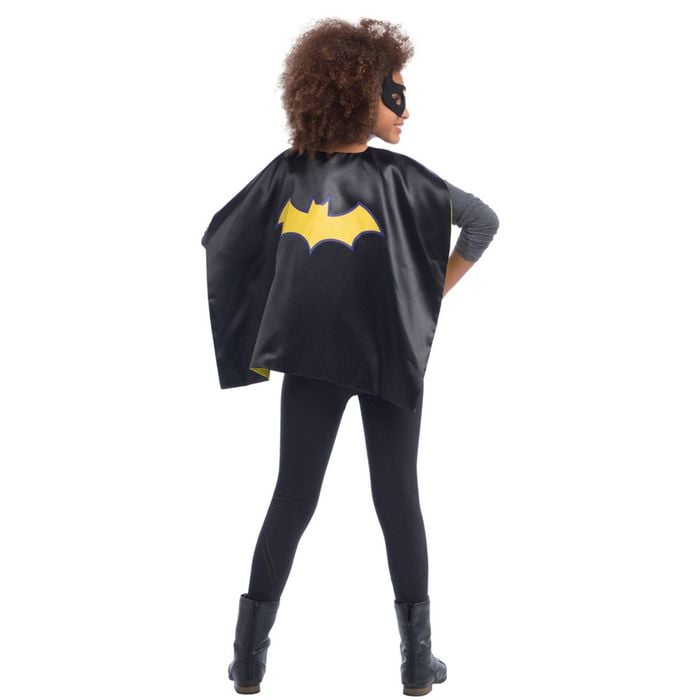 Dc Comics Batgirl Satin Cape Set Girls Hero Costume Dress-up Accessory Black