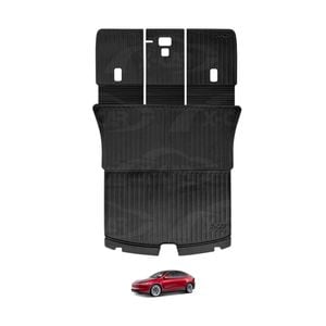 2-In-1 Boot Liners for Tesla Model Y Juniper 2025-Onwards All Weather Heavy Duty Back Seat Cargo Mats Car Trunk Luggage Tray