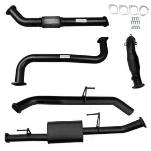Ignite Exhausts Turbo Back For Nissan D40 Navara 2.5l Manual 3" Cat & Muffler Black Aluminised Steel