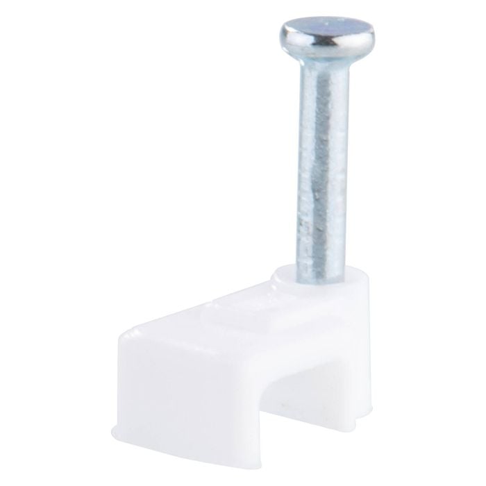 DETA 5mm White Flat Cable Clips - 20 Pack