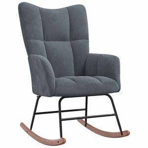 vidaXL Rocking Chair Dark Grey Velvet Armchair Relax Swing Seating Furniture