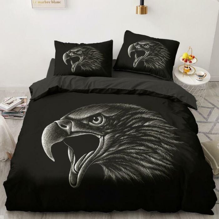 3D Eagle Head 347 Bed Pillowcases Quilt King Size