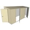 Build-a-Shed 1.5 x 4.5 x 2.0m  Tunnel Shed Tunnel Hinged Door +2 Hinged Side Doors - Cream