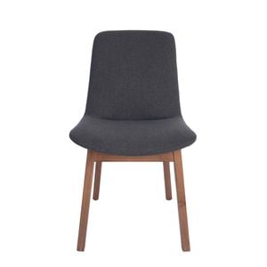 Sk Designer Living | Cozy Dining Chair | Walnut Legs - Dark Grey Fabric