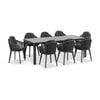 Southport Outdoor 2.17m Aluminium and Ceramic Table with 8 Alpine Chair Slate Grey
