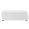 vidaXL Storage Ottoman 118cm Artificial Leather White Bench Stool Organiser