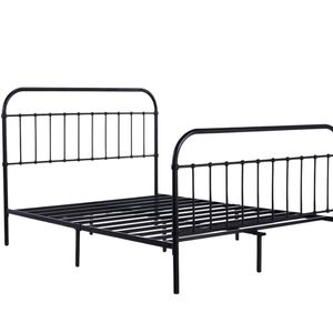Darcy High Back Metal Bed Frame Black - King