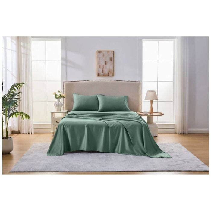 Grosvenor House 500TC Egyptian Cotton Sheet Set W/ Pillowcase Queen Slate Green
