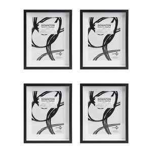 4PK Unigift Downton 20x25cm MDF/Glass Matt Picture Frame - Black