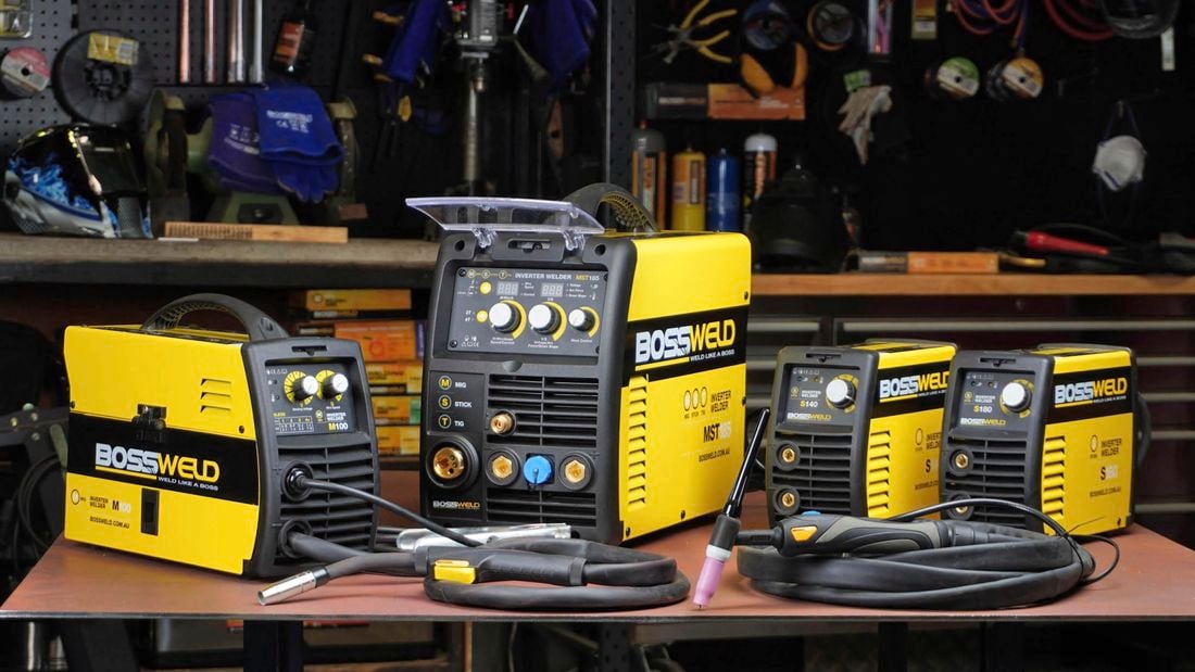 Bossweld products on table for display