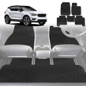 6D Diamond Car Floor Mats for Volvo XC40 2018-Current-Full Set-Black-Outback GT