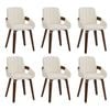 Oikiture 6x Dining Chairs Pu Leather Kitchen Chairs Bentwood Armchair Beige