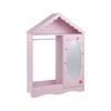 Costway Mirror Clothes Rack Kid Wardrobe Hanging Coat Shoe Cabinet Pink