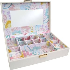 LVD MDF Glass 25.5x17.5cm Jewellery Box Storage Rectangle - Funfetti