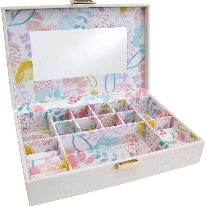LVD MDF Glass 25.5x17.5cm Jewellery Box Storage Rectangle - Funfetti