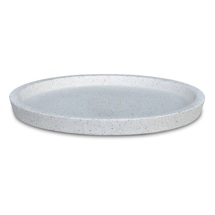 Northcote Pottery 19 x 19cm White Terrazzo Look Saucer - 190mm