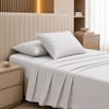 Royal Comfort 1200TC Damask Sheet Set Ultra Soft Sateen Bedding White King