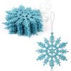 Catzon 12Pcs Christmas Snowflake Hanging Decor for Xmas Trees-Blue