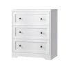 Oikiture 3 Chest of Drawers Bedside Table White