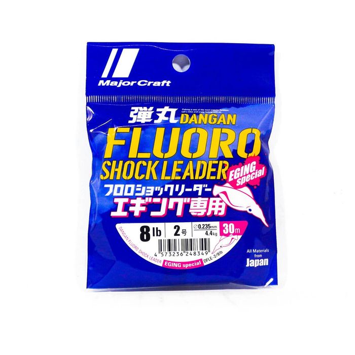 Majorcraft Dangan Eging Fluorocarbon Shock Fishing Leader 30m Clear 8lb