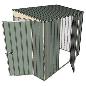 Build-A-Shed 1.2 x 2.3 x 2.0m Skillion Single Hinged Side Door Shed - Green