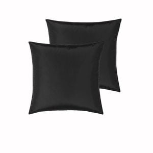 Peppermill Pair of Satin European Pillowcases Black