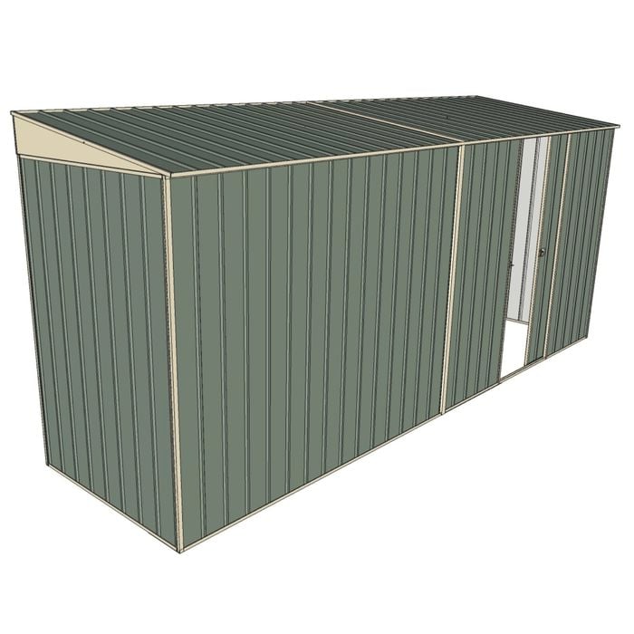 Build-A-Shed 1.2 x 4.5 x 2.0m Skillion Single Sliding Side Door Shed - Green