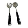 2pc SS Collective Black Glossy Salad Server Utensil Set Enamel 30cm