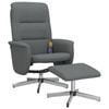 vidaXL Massage Recliner Chair with Footstool Single Sofa Dark Grey Fabric