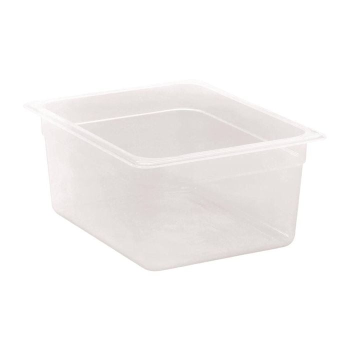 Cambro Gastronorm Tray Polypropylene Translucent 1/2 Size 150mm Commercial Food Storage Container