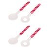 2x 2pc Splosh Summer Waves Bamboo Melamine Salad Servers 28cm Spoon/Fork Pink