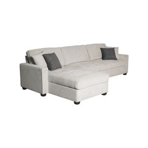 Corner Sofa Chaise Polyester Fabric Multilayer Two Pillows Individual Pocket Spring