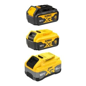 DeWALT 18V XR Battery 3 Pack - 4.0Ah, 5.0Ah & 8.0Ah