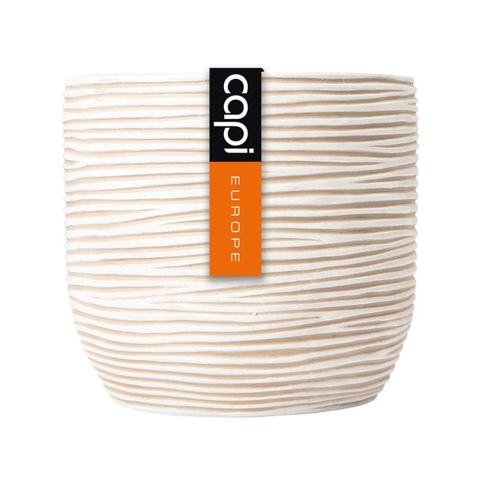 Capi 18 x 16cm Ivory Rib Indoor Plant Pot