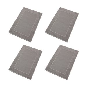 4PK Christy Sovereign Bath Mat Combed Cotton 1000GSM Plush Luxurious Silver