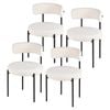 Ufurniture Dining Chairs Set of 4 Thick Cushions Seat Kitchen Chairs Reading Chair Cafe Chair White