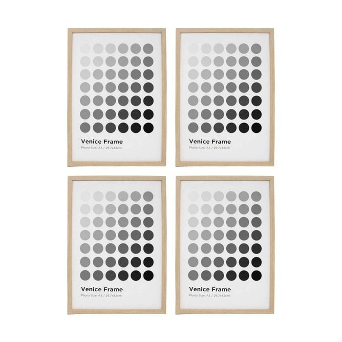 4PK Braz A3 Venice Image Photo Document Display Frame 29.7x42cm Beech
