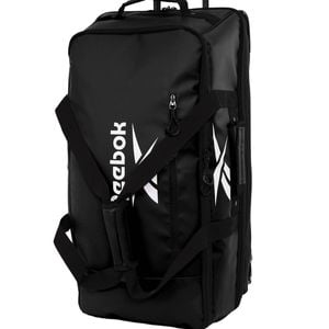 Reebok All Star Large 88l Leather Film Soft Shell Trolley Suitcase Luggage Black