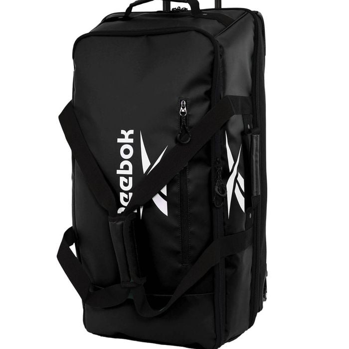 Reebok All Star Large 88l Leather Film Soft Shell Trolley Suitcase Luggage Black