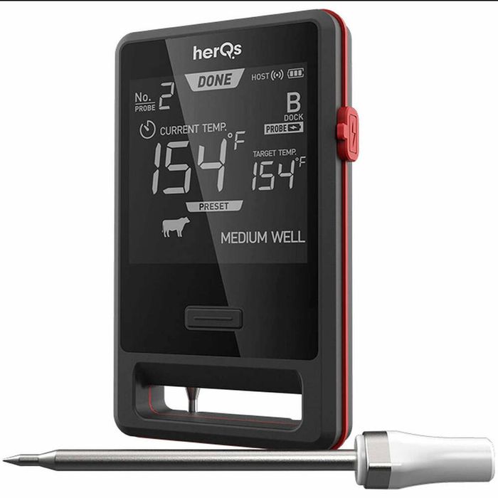 herQs Pin Pro - Dual Wireless Rechargeable Smart Meat Thermometer