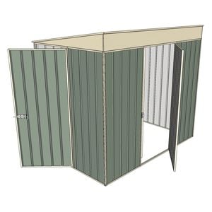Build-a-Shed 1.5 x 2.3 x 2m Dual Single Hinged Door Narrow Skillion Shed - Green